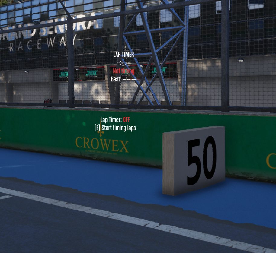 Lap timer at the racing circuit on Homebase Roleplay